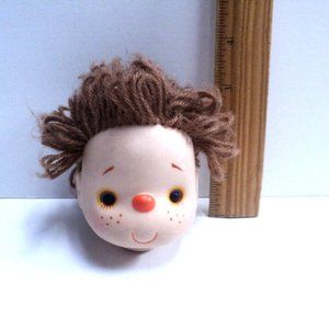Ice Cream Doll Head Only Darice 1980 Craft Your Own Doll Brown Curly Yarn Hair